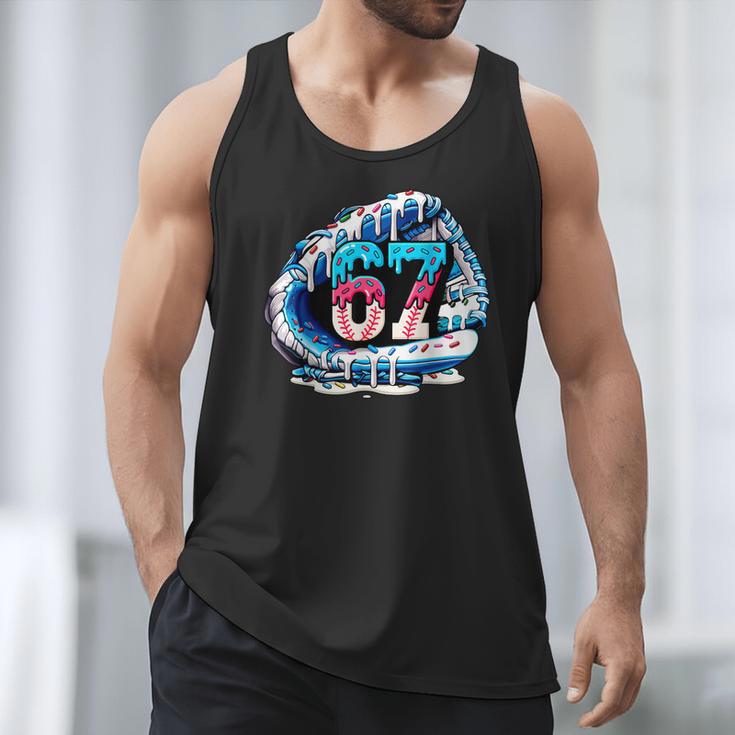67 Meme Slang Baseball Glove Drip Ice Cream Six Seven 6 7 Men Tank Top