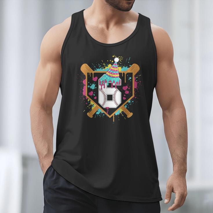 6th Birthday Baseball Drip Number 6 Year Old Birthday Boy Men Tank Top 6th Birthday Baseball Drip Number 6 Year Old Birthday Boy Men Tank Top