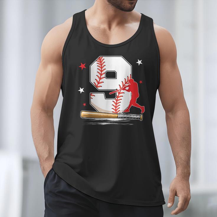 9 Years Old Baseball Birthday Boy 9th Bday Party Men Tank Top