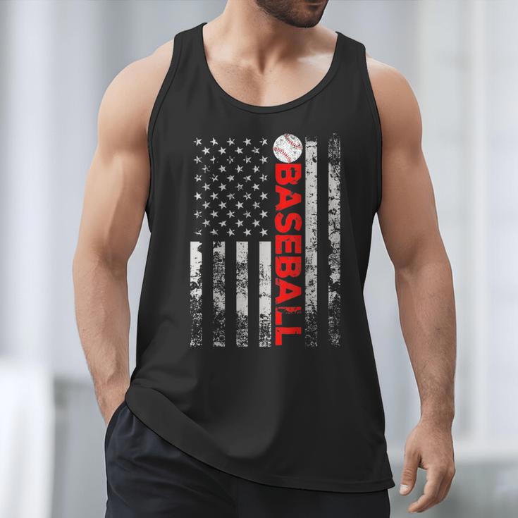 American Flag Baseball Team Baseball Player Baseball Men Tank Top