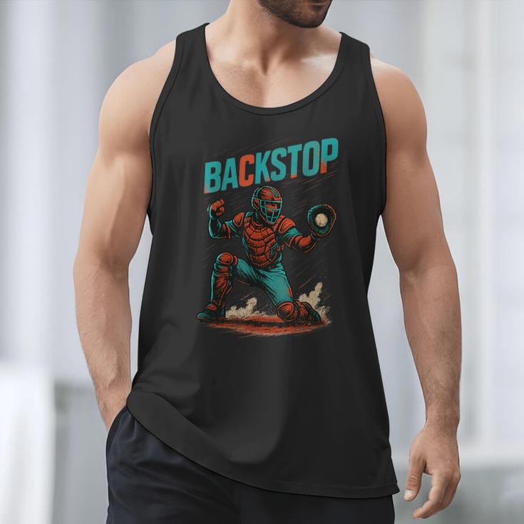 Backstop Catcher Baseball Graphic Men Tank Top Backstop Catcher Baseball Graphic Men Tank Top