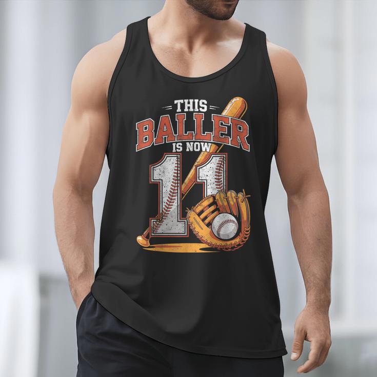 This Baller Is Now 11 Year Baseball Player 11th Birthday Boy Men Tank Top This Baller Is Now 11 Year Baseball Player 11th Birthday Boy Men Tank Top