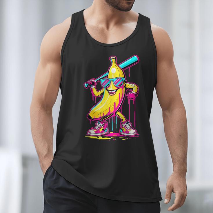 Banana With Baseball Bat Street Baseball Drip Men Tank Top Banana With Baseball Bat Street Baseball Drip Men Tank Top