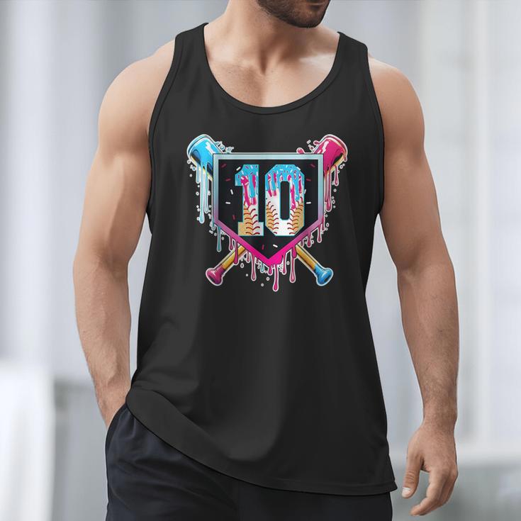 Baseball 10 Year Old Boy Ice Cream Drip 10th Birthday Player Men Tank Top Baseball 10 Year Old Boy Ice Cream Drip 10th Birthday Player Men Tank Top