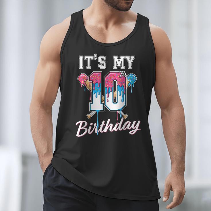 Baseball 10 Year Old Ice Cream Drip 10th Birthday Boys Men Tank Top Baseball 10 Year Old Ice Cream Drip 10th Birthday Boys Men Tank Top