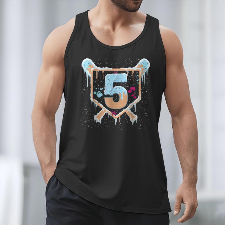 Baseball 5 Year Old Ice Cream Drip 5th Birthday Boy Number 5 Men Tank Top