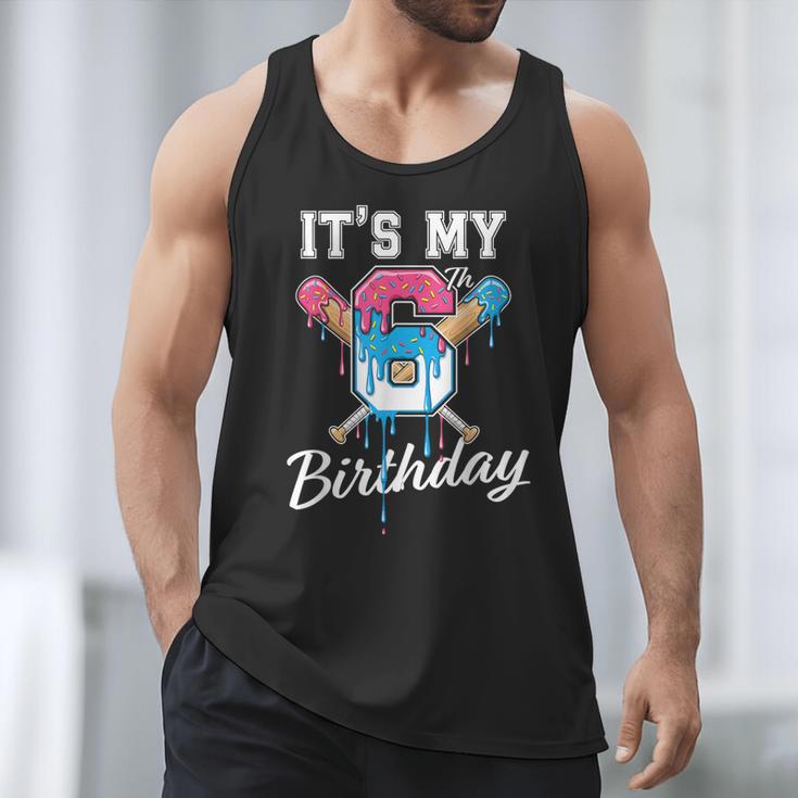 Baseball 6 Year Old Ice Cream Drip 6th Birthday Boy Number 6 Men Tank Top Baseball 6 Year Old Ice Cream Drip 6th Birthday Boy Number 6 Men Tank Top