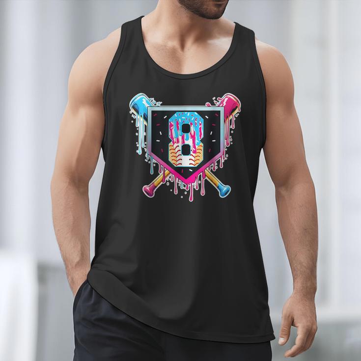 Baseball 8 Year Old Boy Ice Cream Drip 8th Birthday Player Men Tank Top Baseball 8 Year Old Boy Ice Cream Drip 8th Birthday Player Men Tank Top