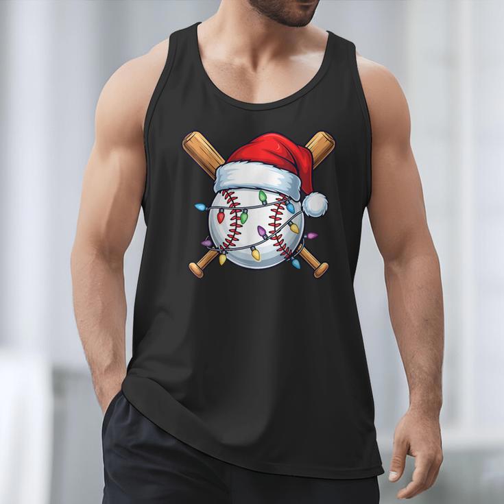 Baseball Christmas Lights Santa Christmas Baseball Player Men Tank Top Baseball Christmas Lights Santa Christmas Baseball Player Men Tank Top