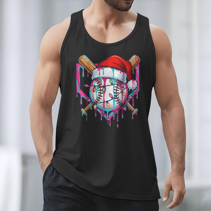 Baseball Christmas Santa Hat Baseball Christmas Drip Men Tank Top Baseball Christmas Santa Hat Baseball Christmas Drip Men Tank Top