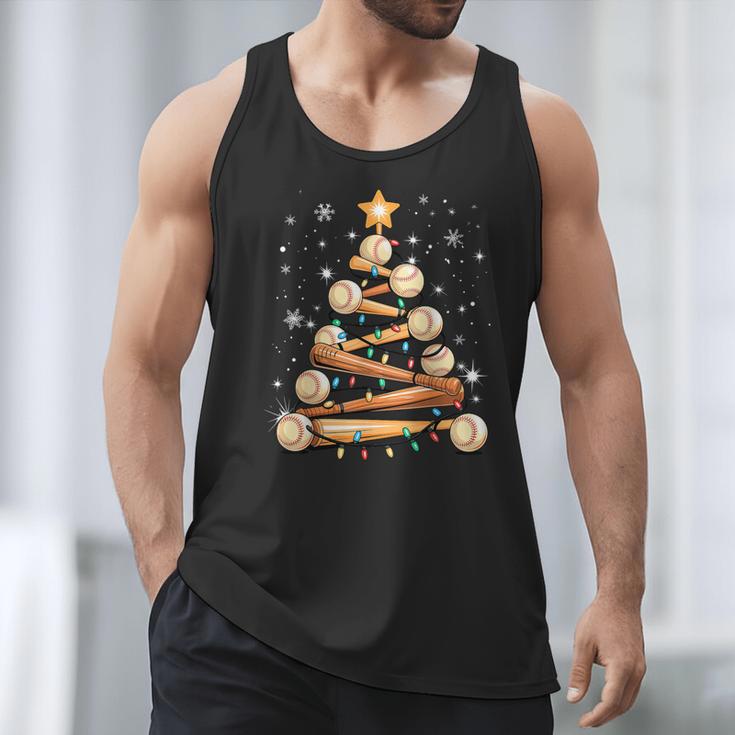 Baseball Christmas Tree Light Xmas Baseball Men Tank Top