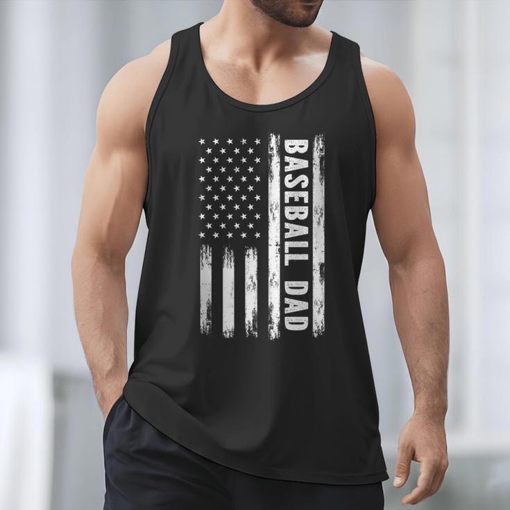 Baseball Dad American Flag Grunge Retro Vintage Father Men Tank Top