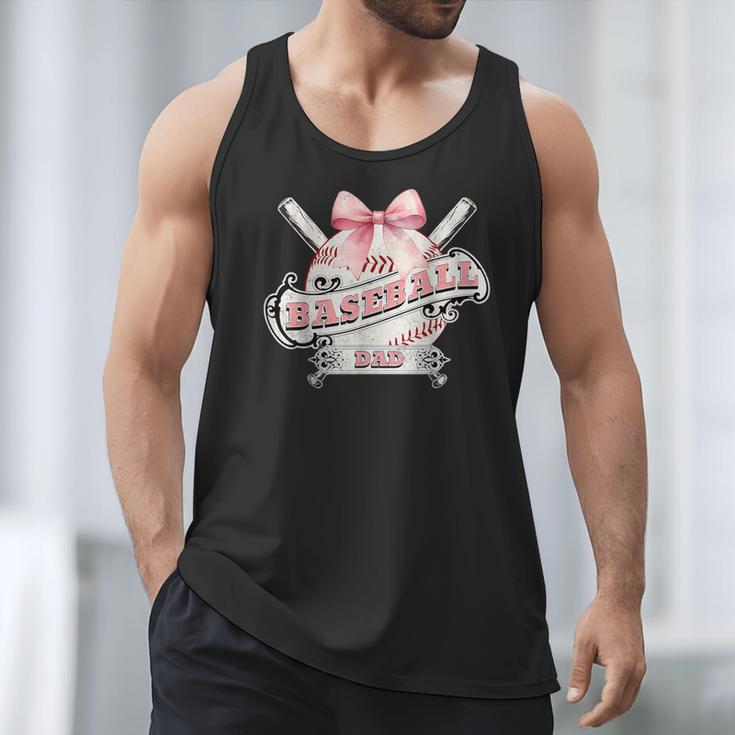 Baseball Dad With Coquette Cute Bow Sport Season Men Tank Top