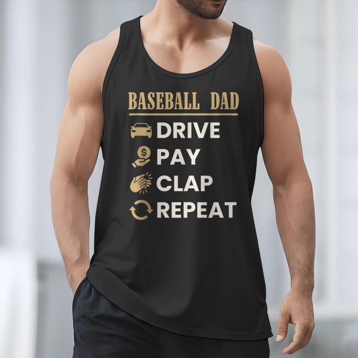 Baseball Dad Drive Pay Clap Repeat Father's Day Men Tank Top