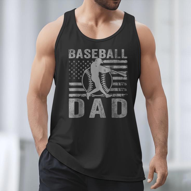 Baseball Dad USA American Flag Father's Day Men Men Tank Top