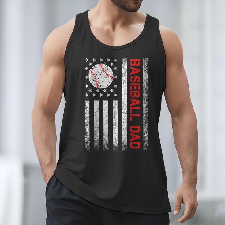 Baseball Dad USA American Flag Men Daddy Fathers Day Men Tank Top
