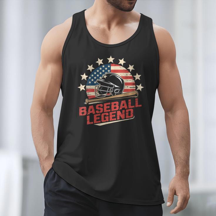 Baseball Dad USA Flag Men Tank Top