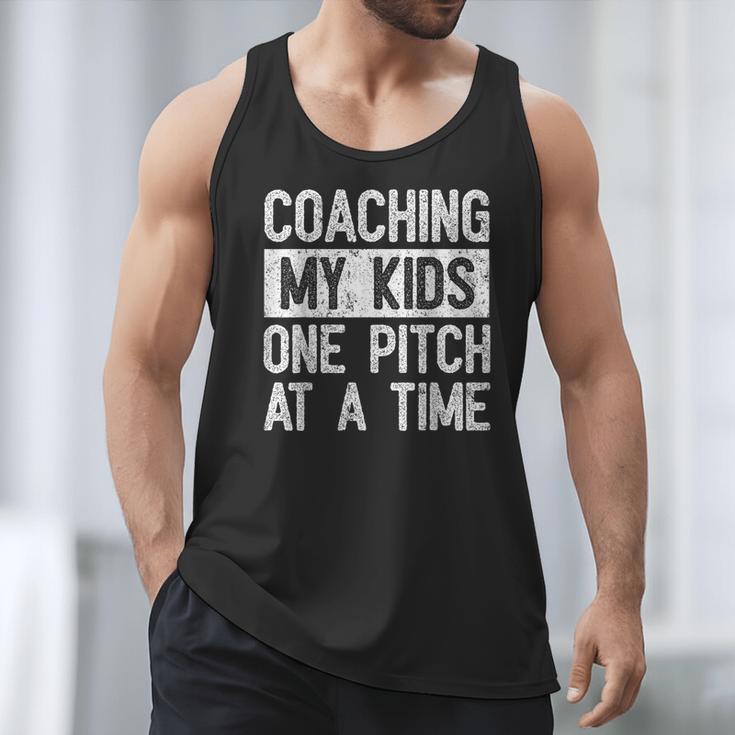 Baseball Dad Vintage Coaching My Kids One Pitch At A Time Men Tank Top