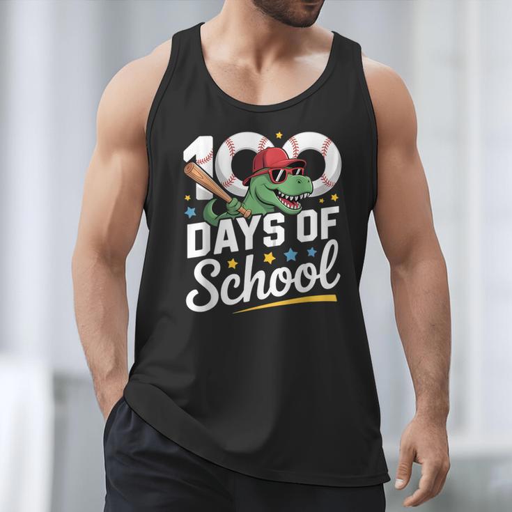 Baseball Dinosaur 100 Days Of School Kids Theme Men Tank Top