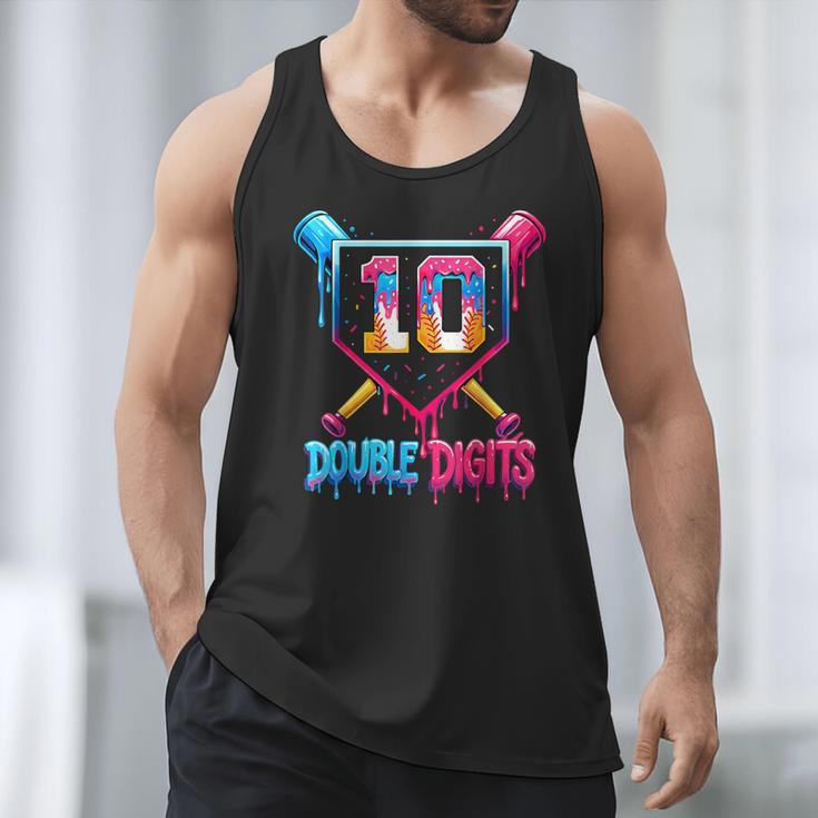 Baseball Drip 10th Birthday Boy Double Digits Ice Cream Drip Men Tank Top