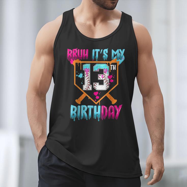 Baseball Drip Bruh It's My 13th Birthday Boy Ice Cream Drip Men Tank Top