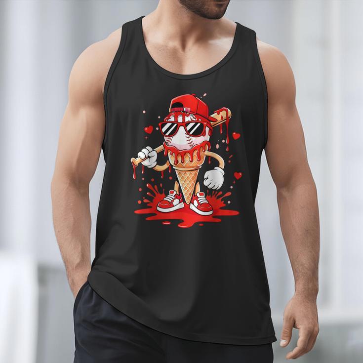 Baseball Drip Ice Cream Apparel Youth Boys Valentines Men Tank Top
