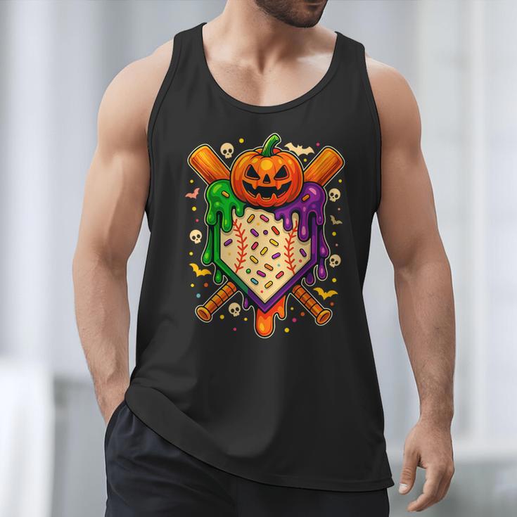 Baseball Drip Ice Cream Drip Halloween Baseball Lovers Men Tank Top