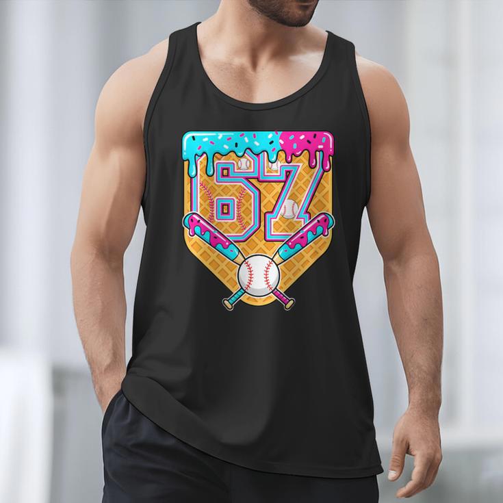 Baseball Drip Number 67 Ice Cream Home Plate Drip Men Tank Top Baseball Drip Number 67 Ice Cream Home Plate Drip Men Tank Top