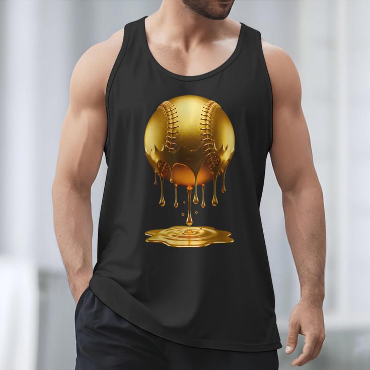 Baseball Dripping Drip Gold Sport Player Coach Baller Men Tank Top Baseball Dripping Drip Gold Sport Player Coach Baller Men Tank Top