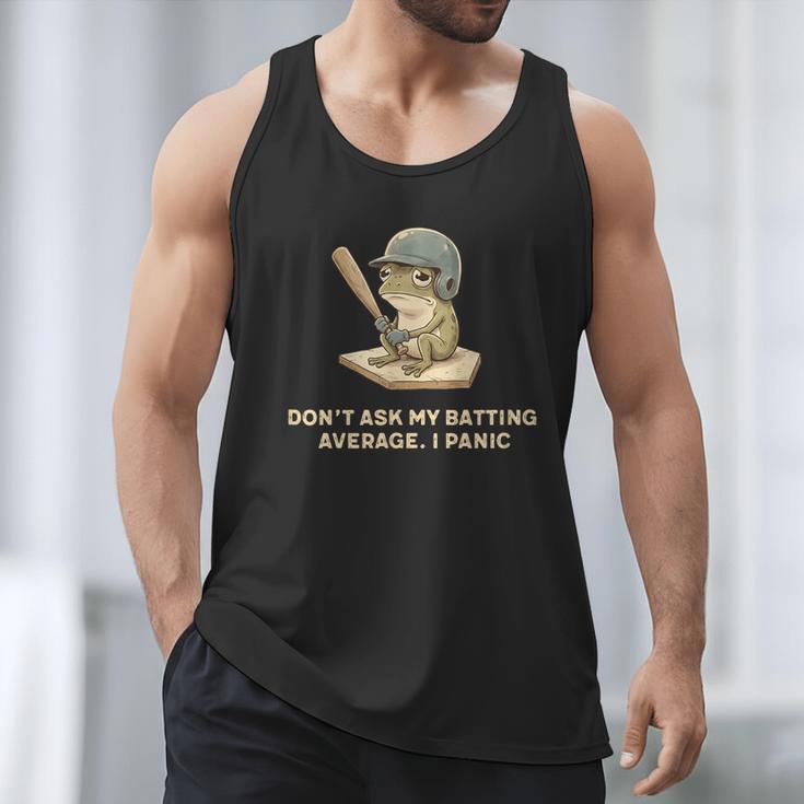 Baseball Frog Saying Batting Retro Artwork Men Tank Top