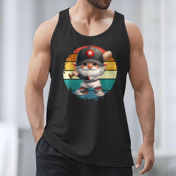Baseball Grandpa Gnome On A Retro Sunset For Baseball Dad Men Tank Top Baseball Grandpa Gnome On A Retro Sunset For Baseball Dad Men Tank Top