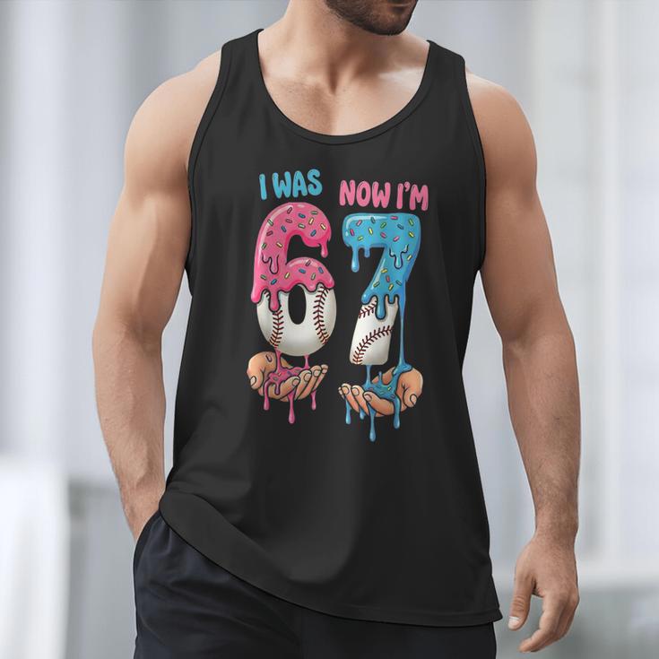 Baseball Ice Cream I Was 6 Now I'm 7 67 Birthday Boy Men Tank Top Baseball Ice Cream I Was 6 Now I'm 7 67 Birthday Boy Men Tank Top