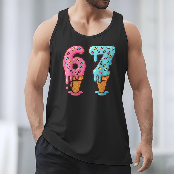 Baseball Ice Cream Drip 6 7 Kids 67 Birthday Men Tank Top