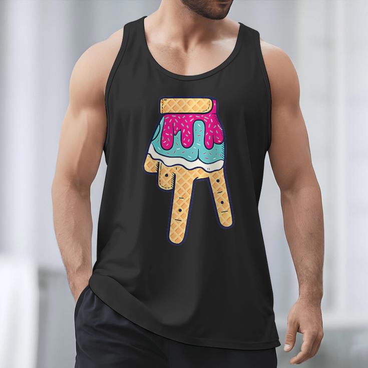 Baseball Ice Cream Drip Home Plate Glove Respect Drip 2 Side Men Tank Top