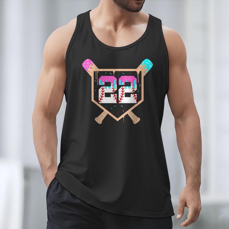 Baseball Ice Cream Drip Number 22 Player 22nd Birthday Men Tank Top Baseball Ice Cream Drip Number 22 Player 22nd Birthday Men Tank Top