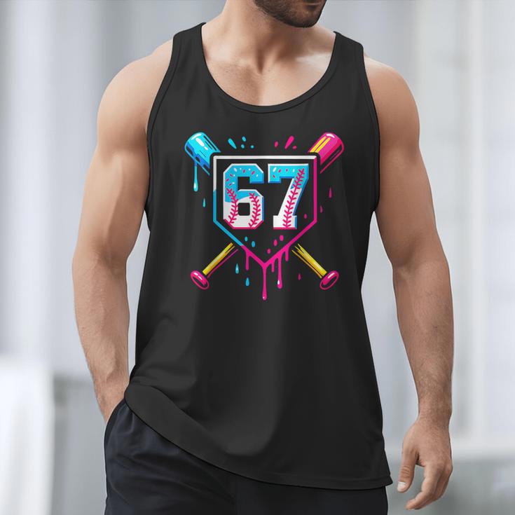 Baseball Ice Cream Drip Number 67 Player 67th Birthday 67 Men Tank Top Baseball Ice Cream Drip Number 67 Player 67th Birthday 67 Men Tank Top