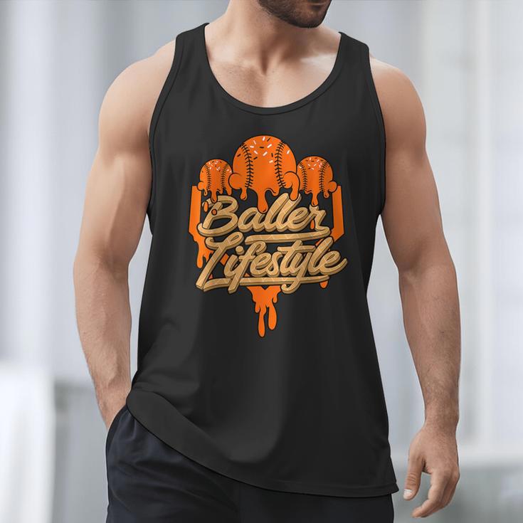 Baseball Lifestyle Home Plate Orange Ice Cream Drip Men Boys Men Tank Top Baseball Lifestyle Home Plate Orange Ice Cream Drip Men Boys Men Tank Top