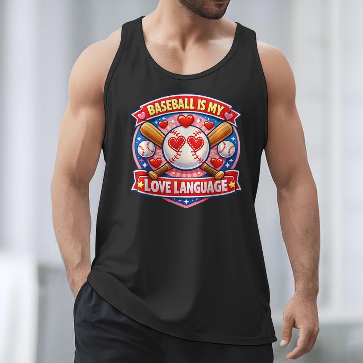 Baseball Is My Love Language Valentine Men Tank Top