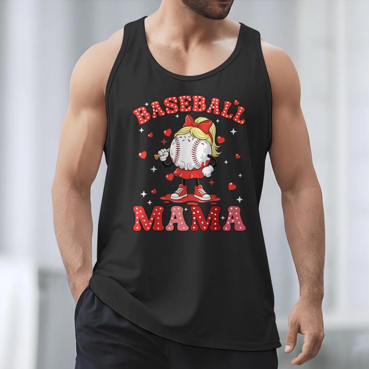 Baseball Mama Sports Mom Baseball Valentine Drip Girls Women Men Tank Top