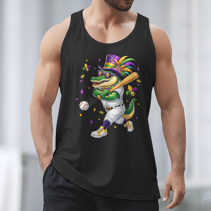 Baseball Player Mardi Gras Alligator Carnival Costume Beads Men Tank Top Baseball Player Mardi Gras Alligator Carnival Costume Beads Men Tank Top