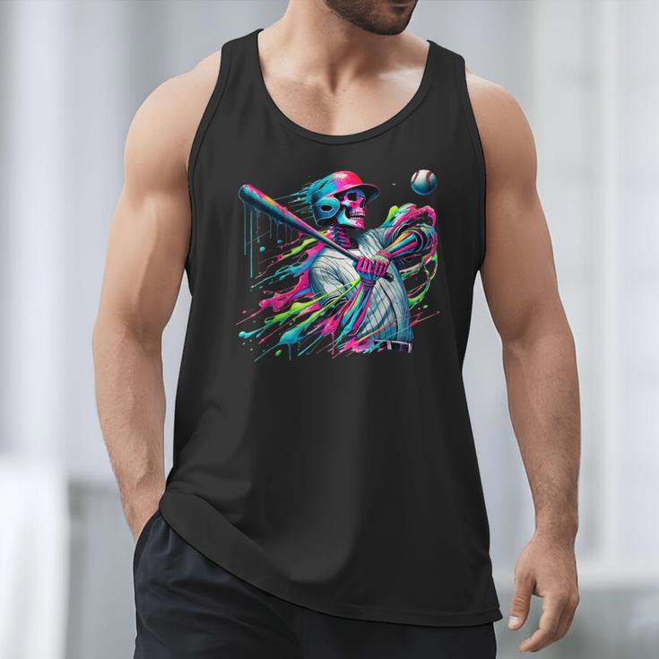 Baseball Skeleton Ice Cream Drip Baseball Boys Youth Men Tank Top