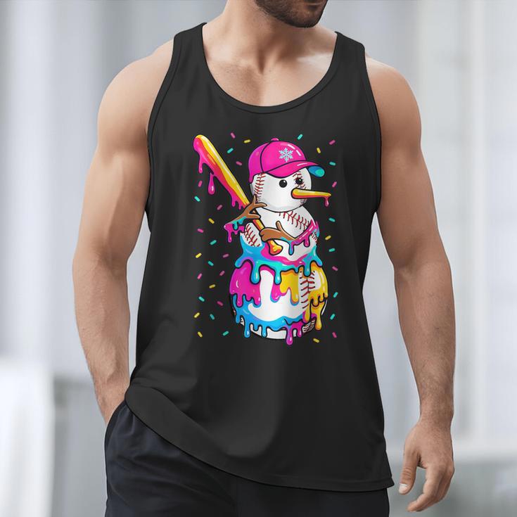 Baseball Snowman Drip Christmas Baseball Boys Men Kids Men Tank Top