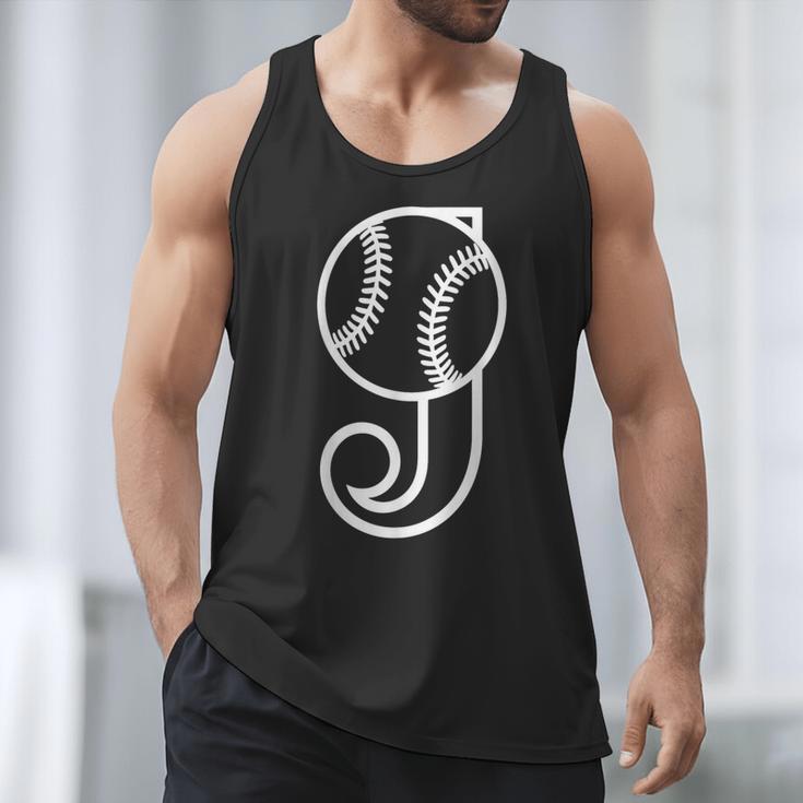 Baseball Sport Player Monogram Cool Initial Letter J Men Tank Top
