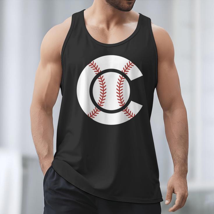 Baseball Sport Player Graphic Monogram Initial Letter C Men Tank Top Baseball Sport Player Graphic Monogram Initial Letter C Men Tank Top