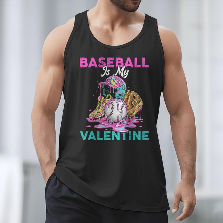 Baseball Is My Valentine Ice Cream Drip Crossed Bats Sport Men Tank Top