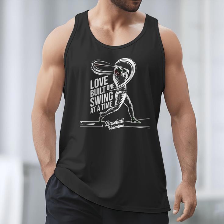 Baseball Valentine Love Built One Swing At A Time Tee Men Tank Top