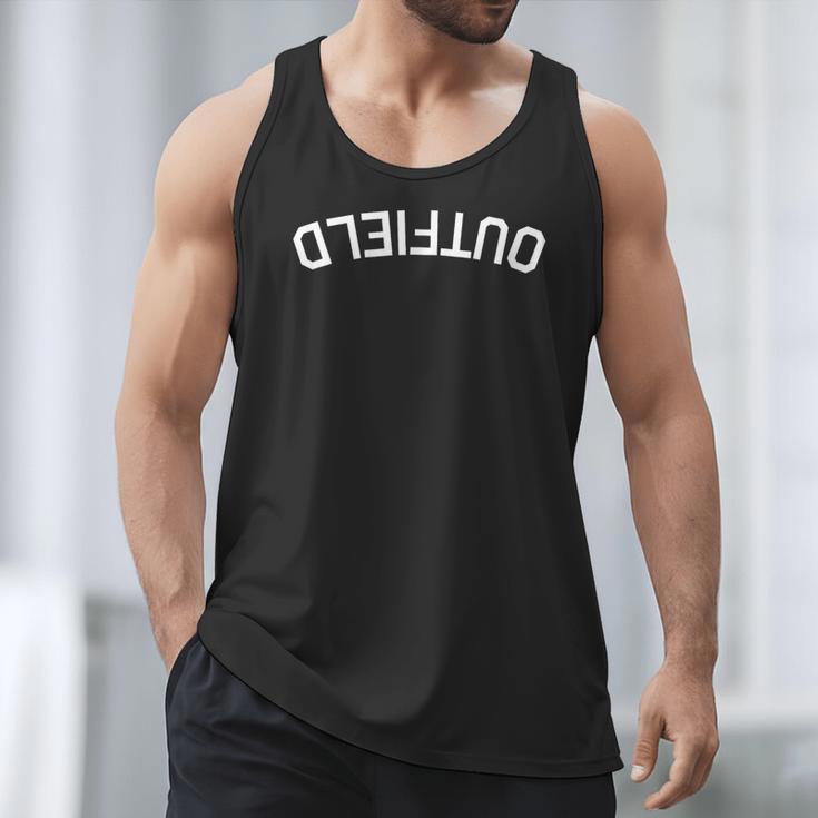 BaseballSoftball Upside Down Outfield Men Tank Top