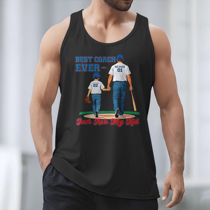 Best Coach Ever Fathers Day Baseball Dad Papa Sports Lover Men Tank Top