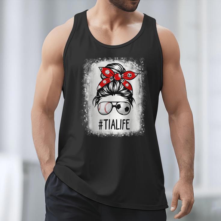 Bleached Tia Life Soccer Messy Bun Baseball Game Day Men Tank Top Bleached Tia Life Soccer Messy Bun Baseball Game Day Men Tank Top