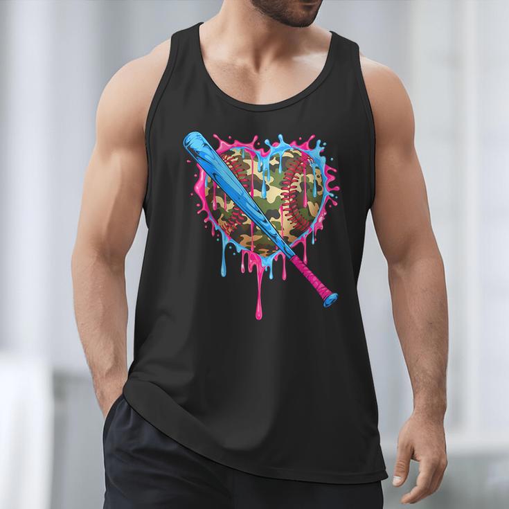 Camo Baseball Heart Drip Valentine Baseball Icecream Boys Men Tank Top